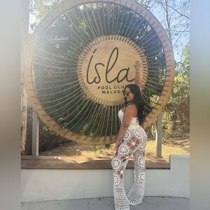 White Crochet Lace Pant set